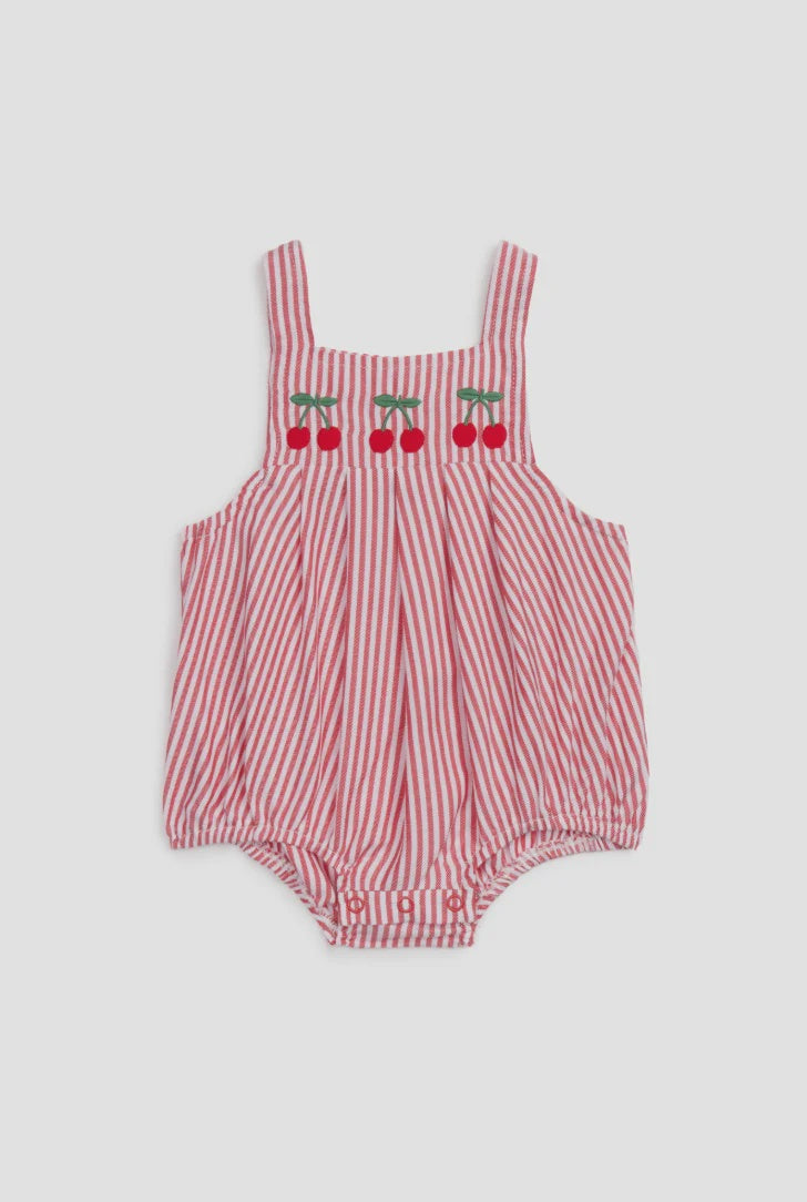 Splendid | Infant Girl Cherry Pinstripe Onesie | Vagabond | Apparel | Boutique