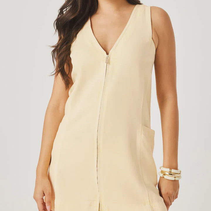 Splendid | Lounge Denim Mini Dress | Honey Suckle | Close | Vagabond | Apparel | Boutique