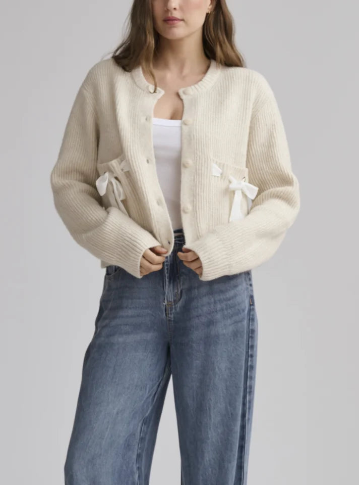 Splendid | Stassi Satin Tie Cardigan | Front | Vagabond | Apparel | Boutique