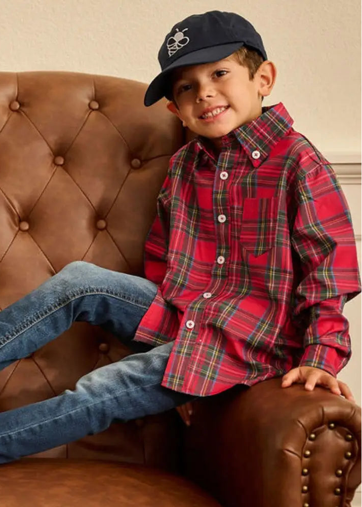 Sugar Bee | Mini Henry Button Down | Tartan | Vagabond | Apparel | Boutique