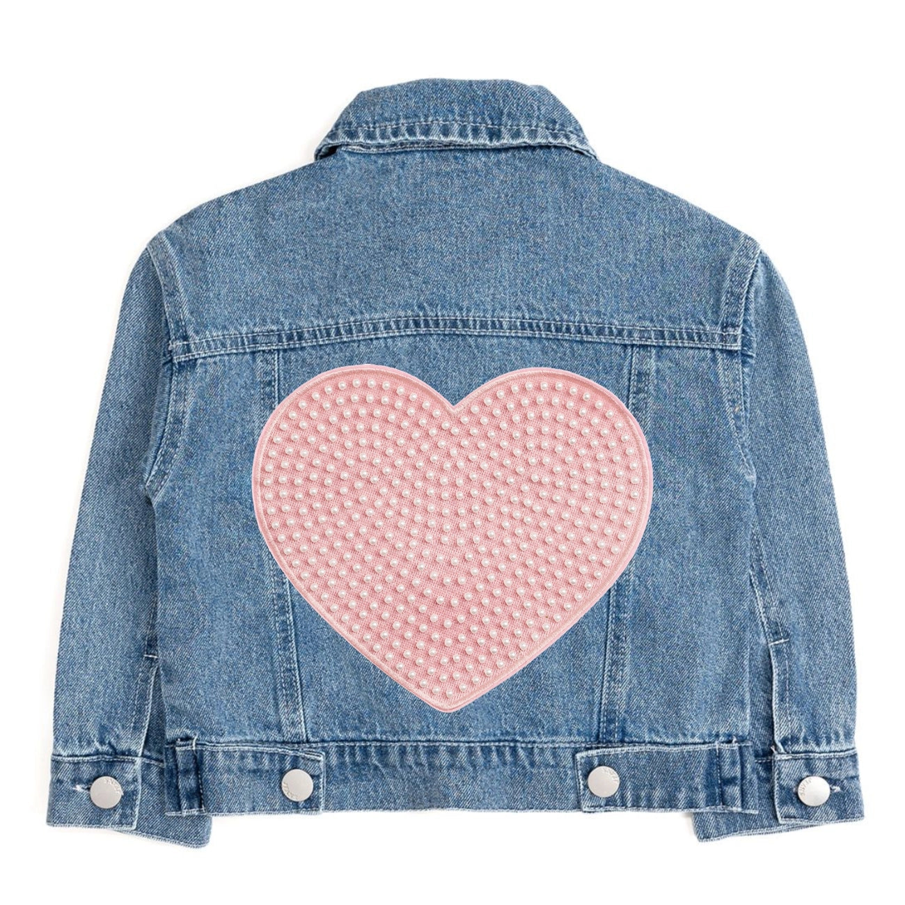 Sweet Wink | Pearl Heart Patch Denim Jacket | Back | Vagabond | Apparel | Boutique