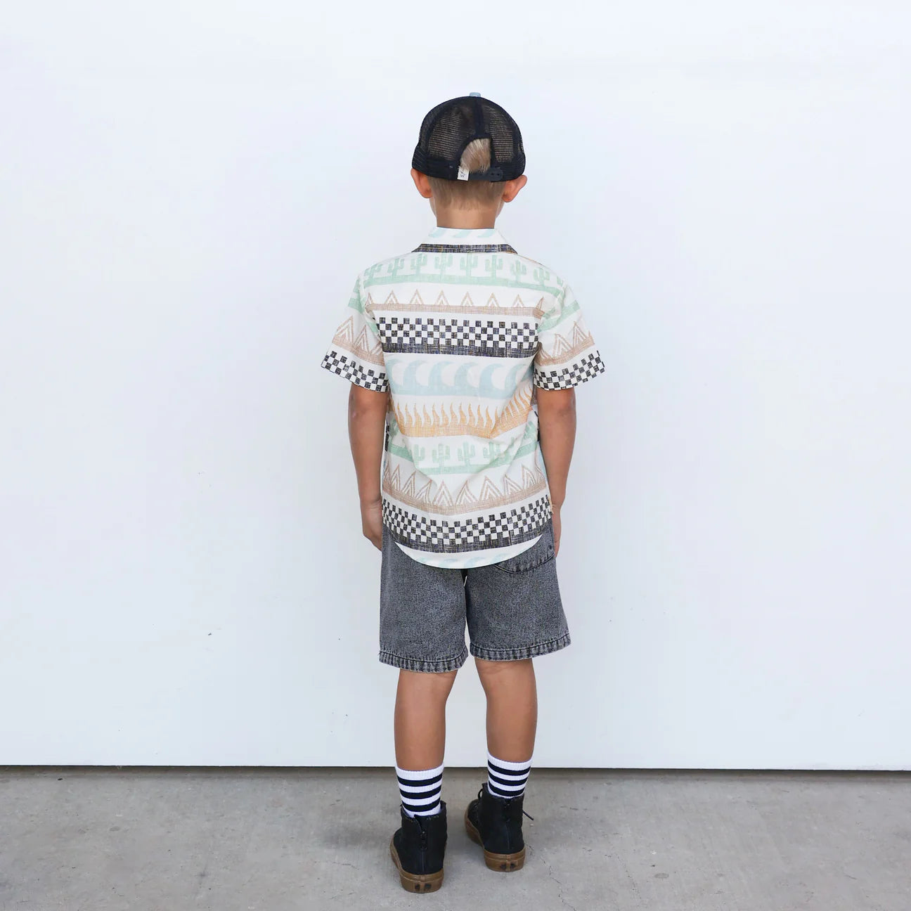 Tiny Whales | Surf & Turf Button Up Shirt | Back | Vagabond | Apparel | Boutique