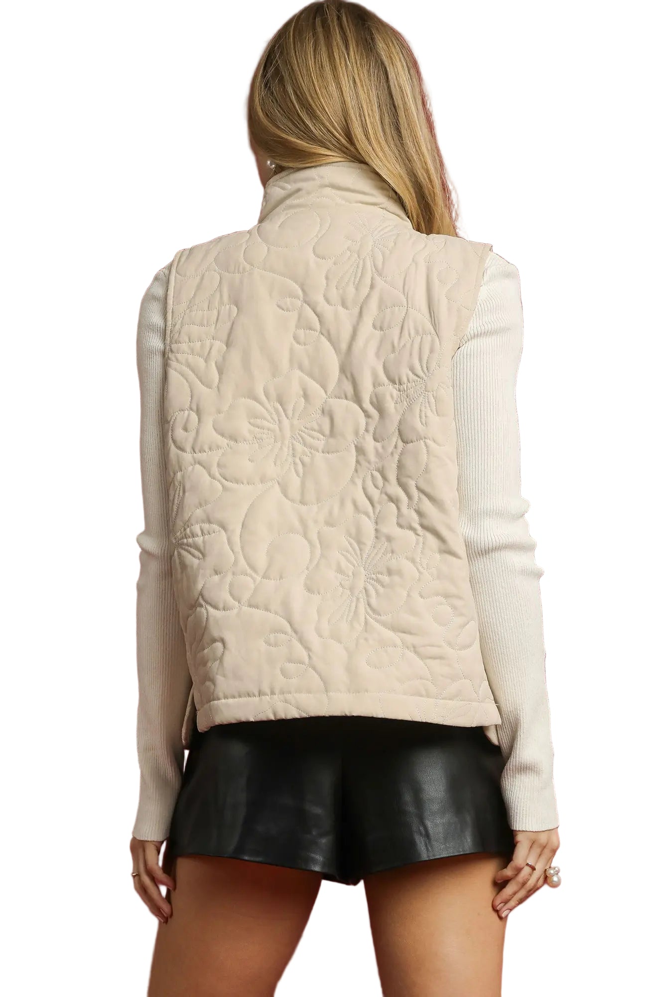 Umgee | Quilted Floral Zip Vest | Vagabond | Apparel | Boutique