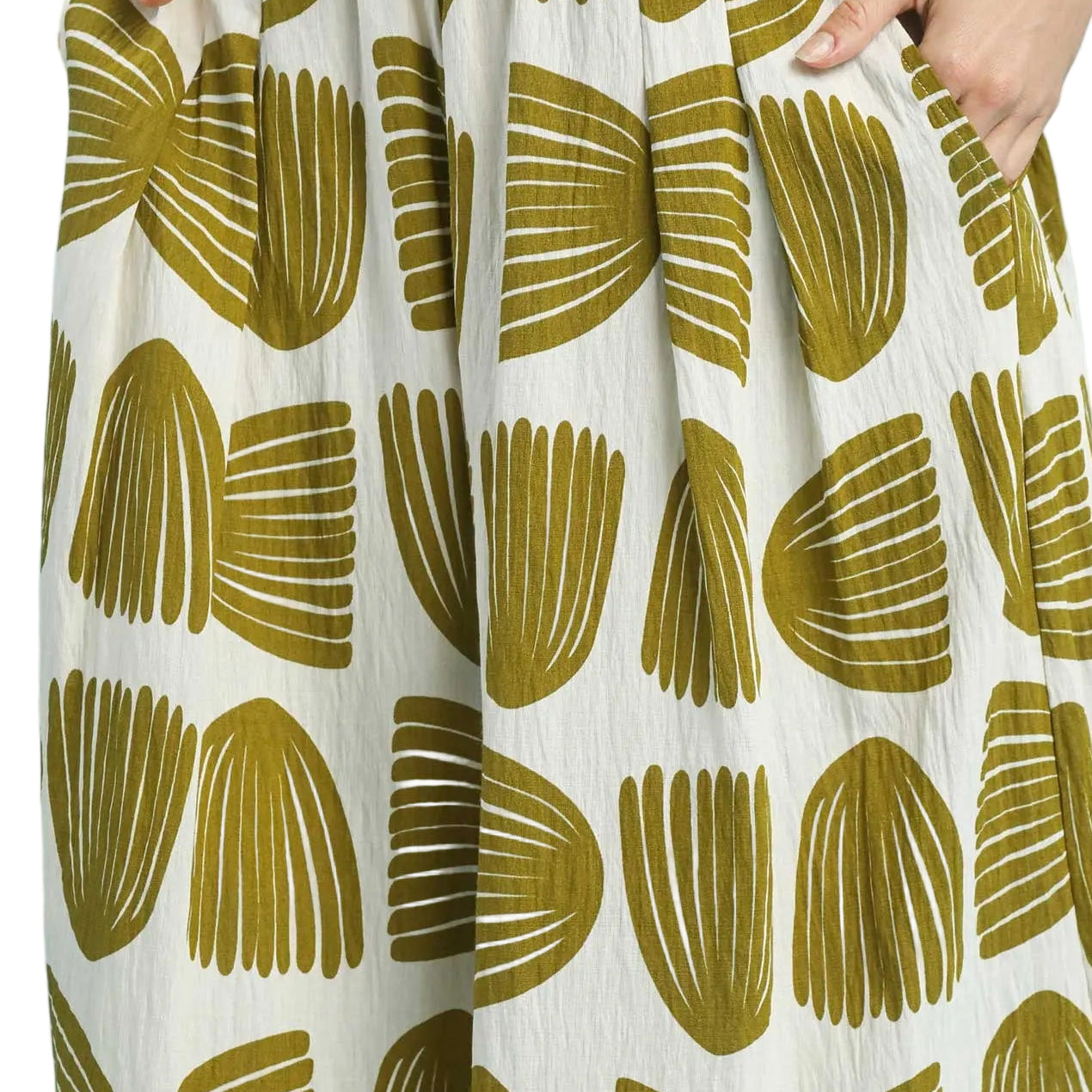 Umgee | Shell Block Print Wide Leg Pant | Olive | Close | Vagabond | Apparel | Boutique