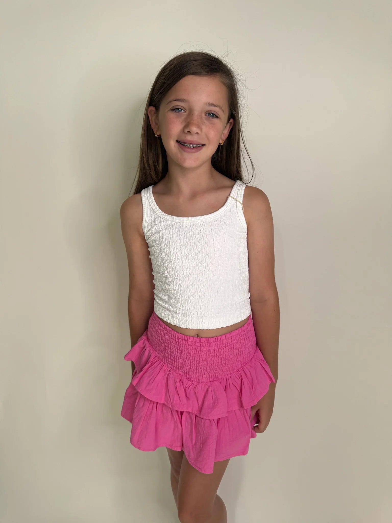 Vintage Havana |  Kid | Ruffle | Skort | Pink | Front | Vagabond | Apparel | Boutique