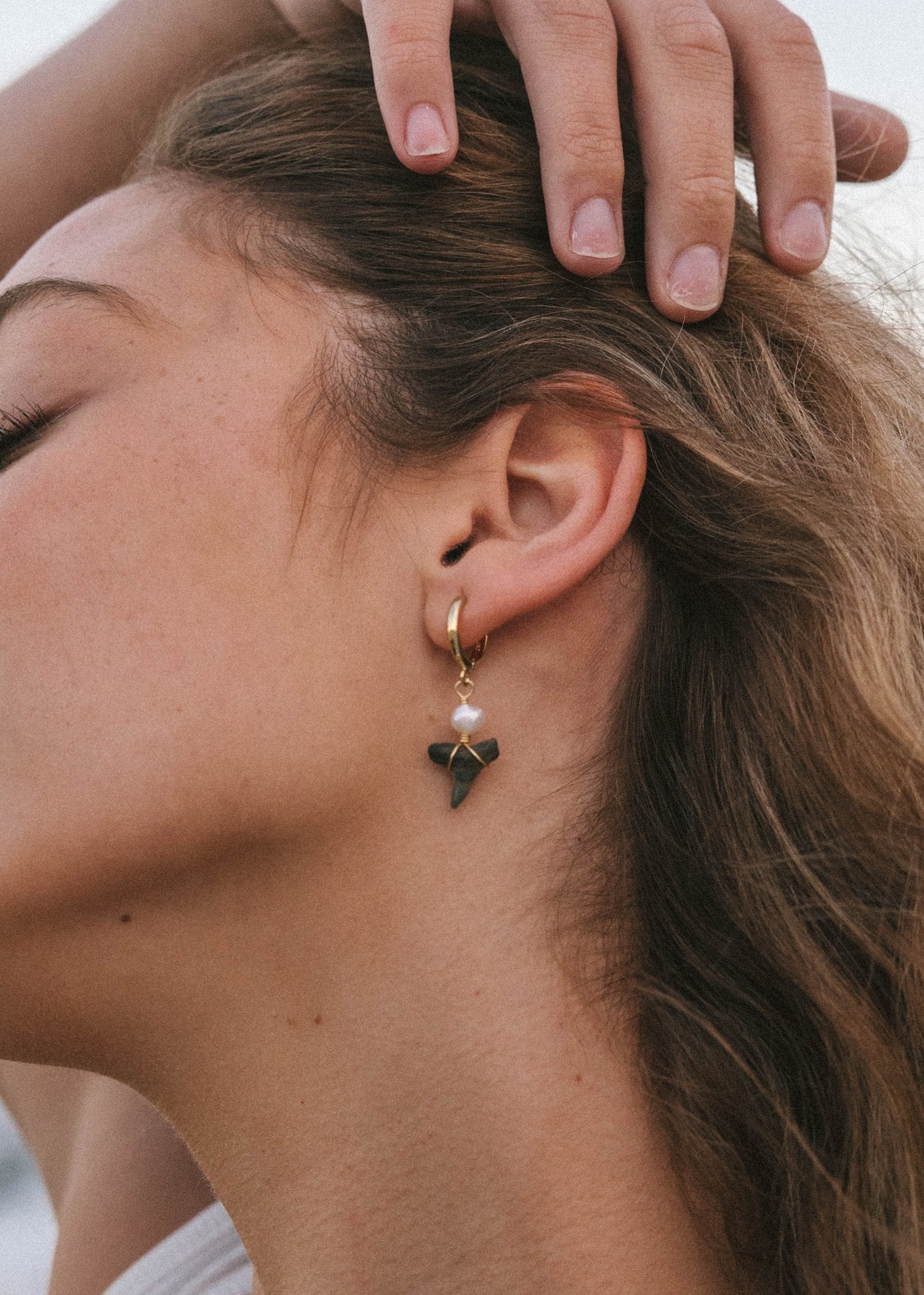 Voyage Pearl Shark Tooth Baby Hoop | Vagabond Apparel Boutique