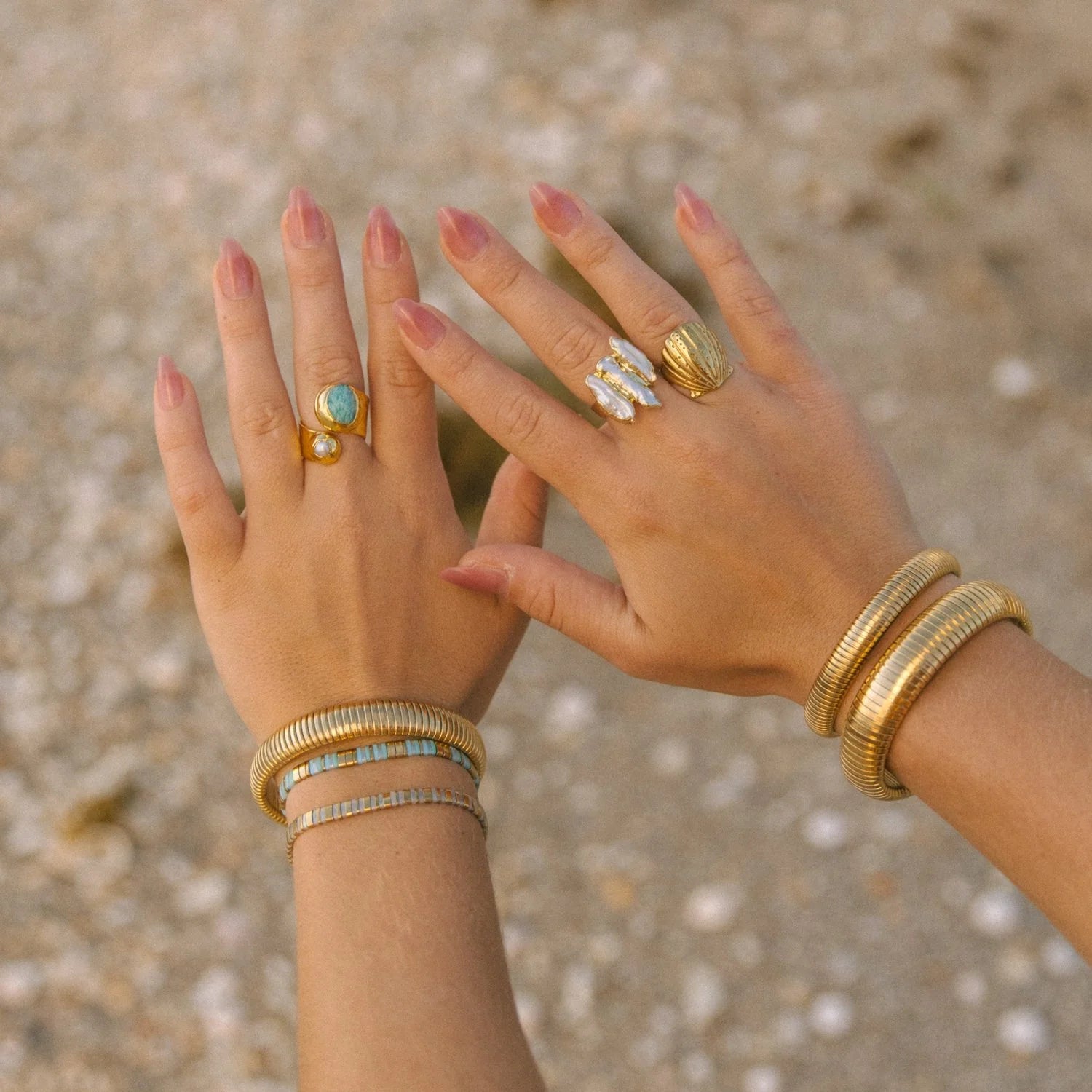 Voyage | Scallop Shell Ring | Model | Vagabond | Apparel | Boutique
