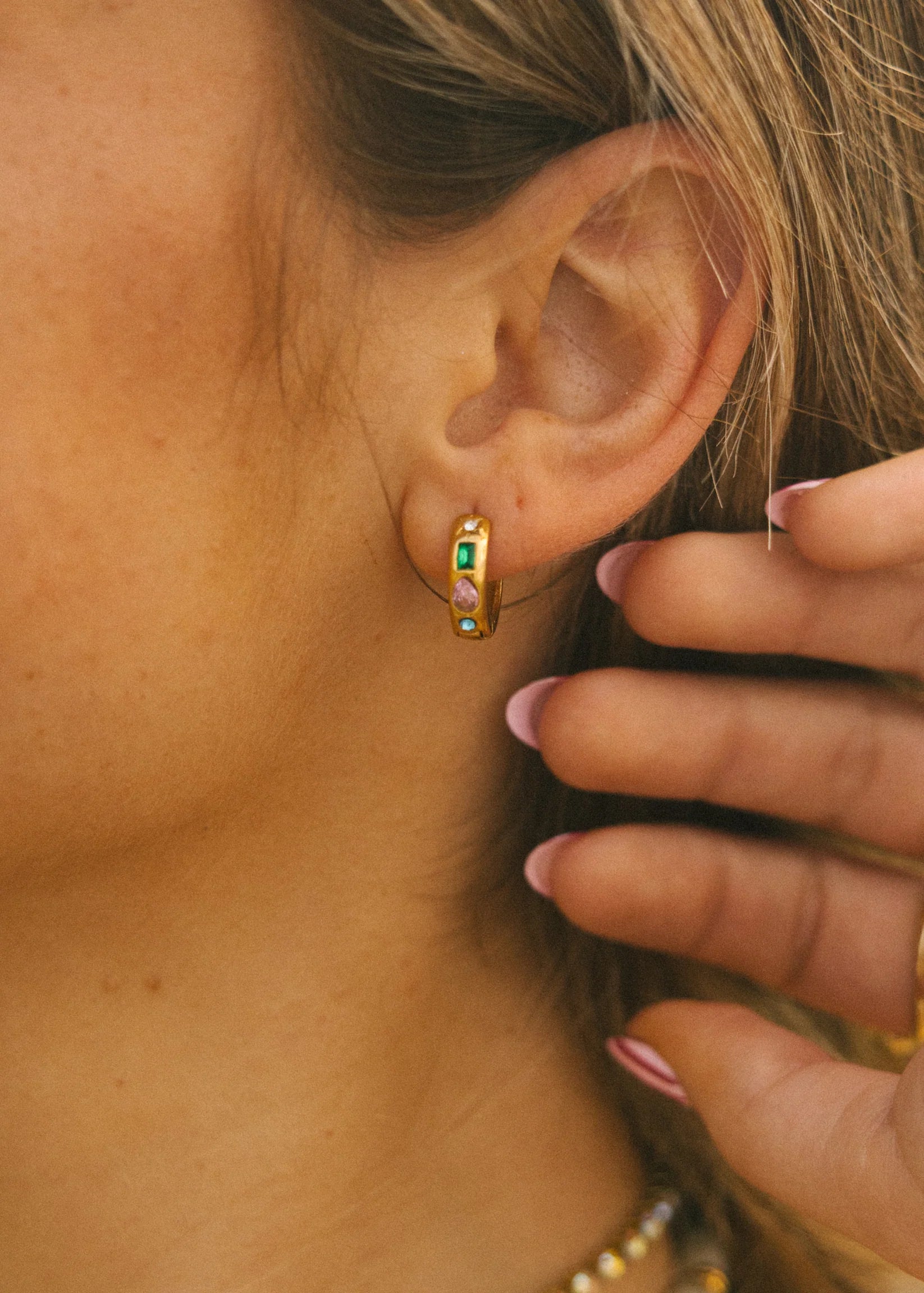 Voyage | Harlequin Gemstone Baby Hoops | Vagabond | Apparel | Boutique