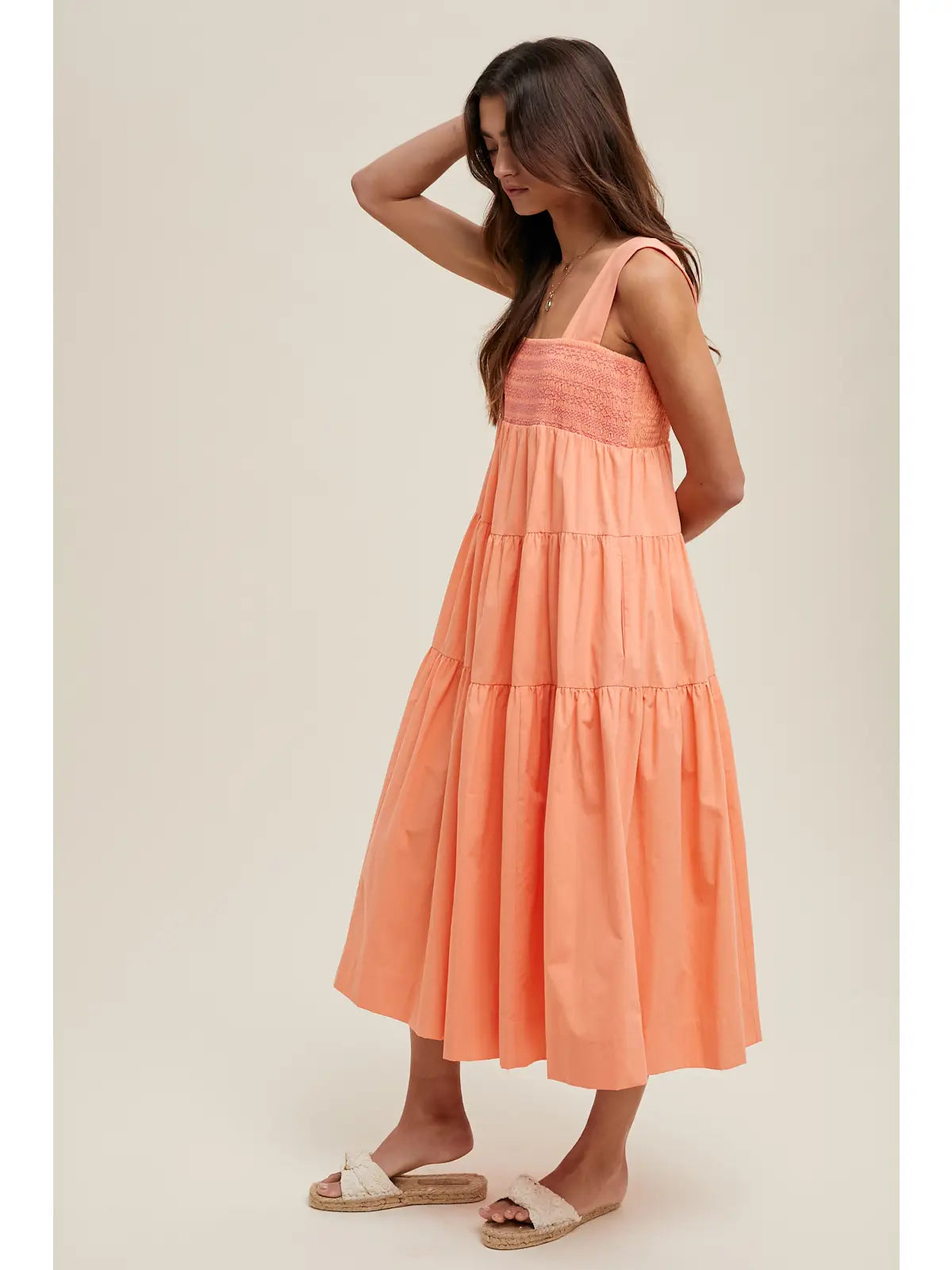 Wishlist |Boho Floral Midi Dress | Side | Vagabond | Apparel | Boutique