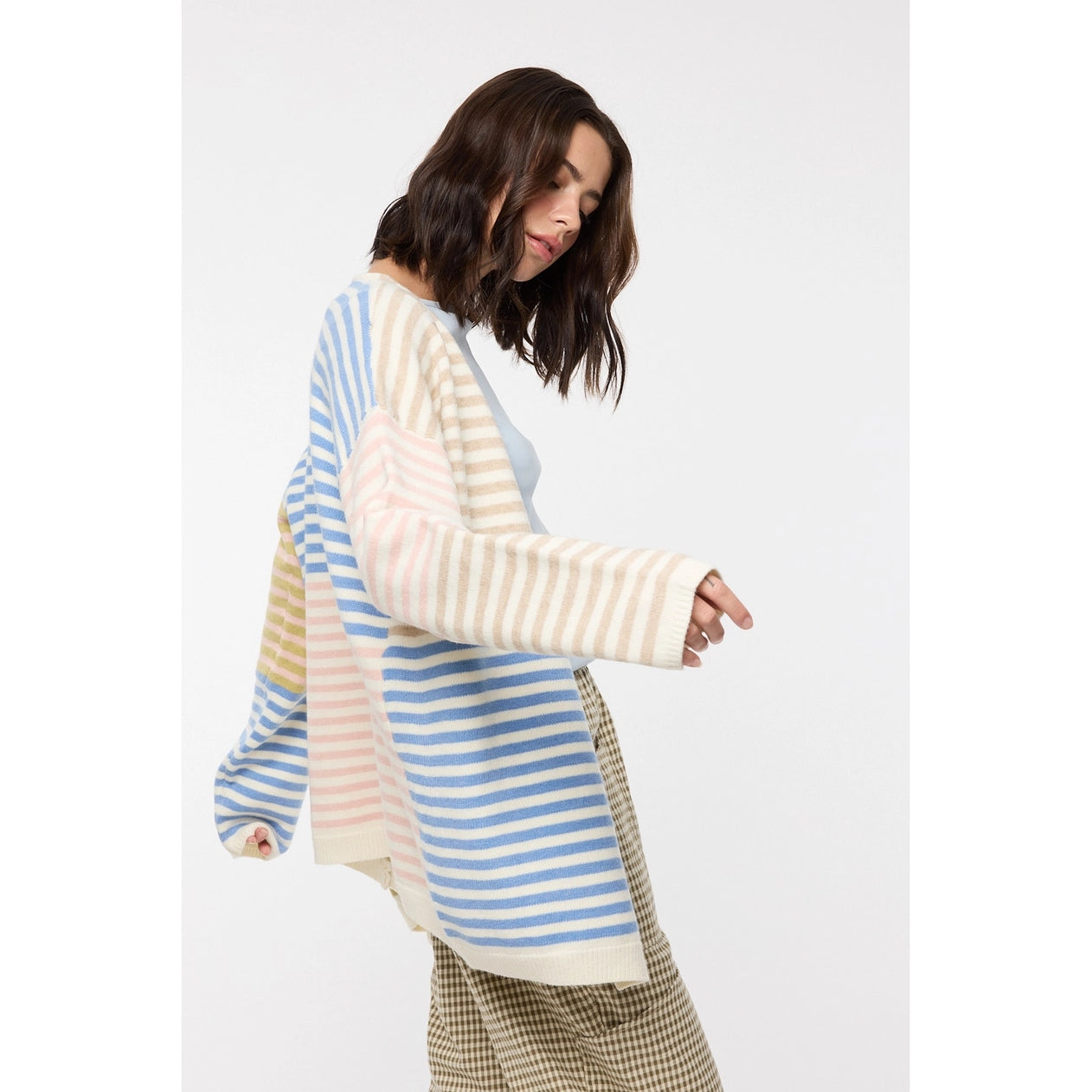 Wishlist | Striped Sweater Cardi | Side | Vagabond | Apparel | Boutique