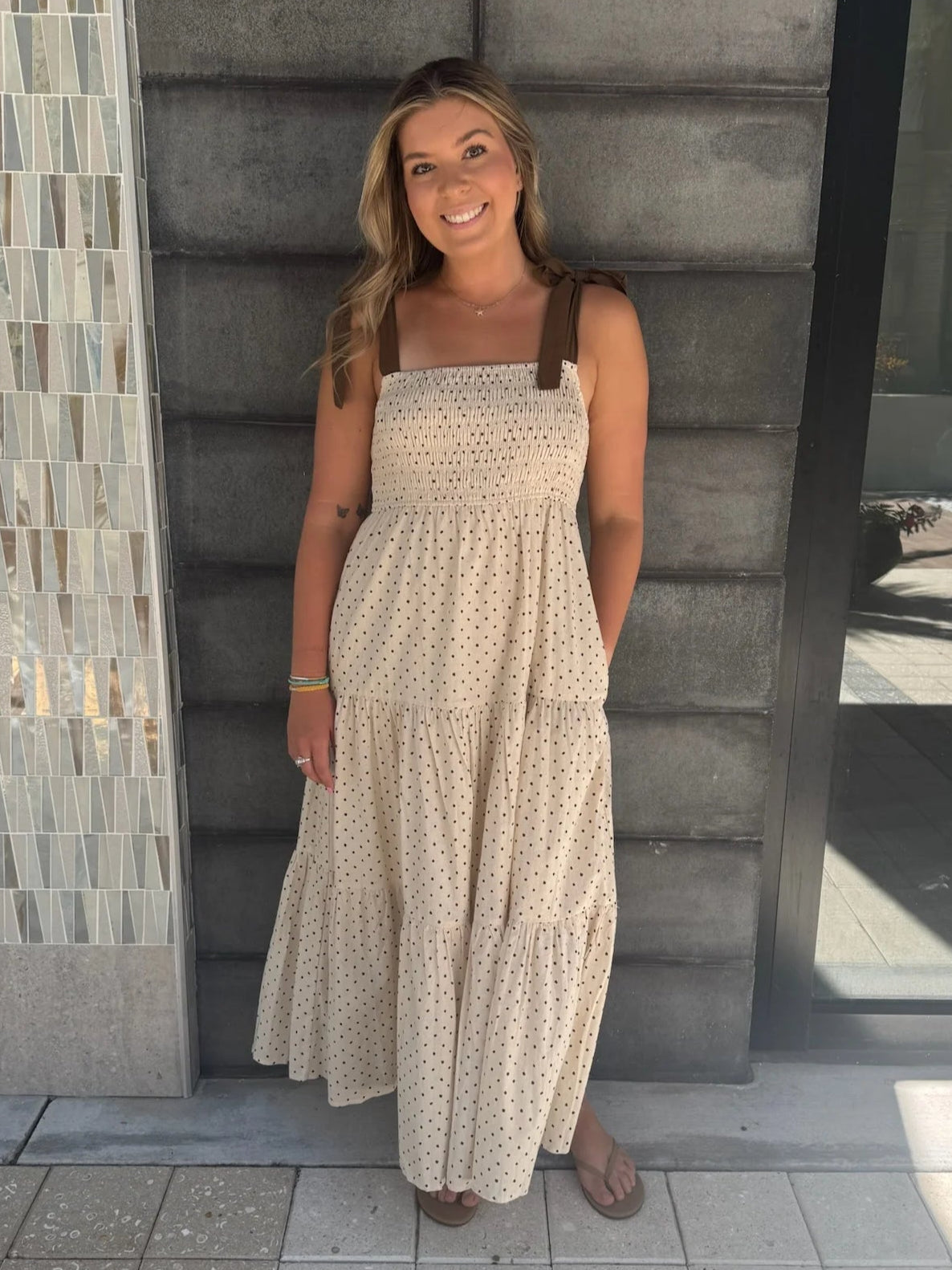 Wishlist | Tiered Polka Dot Maxi | Front | Vagabond | Apparel | Boutique