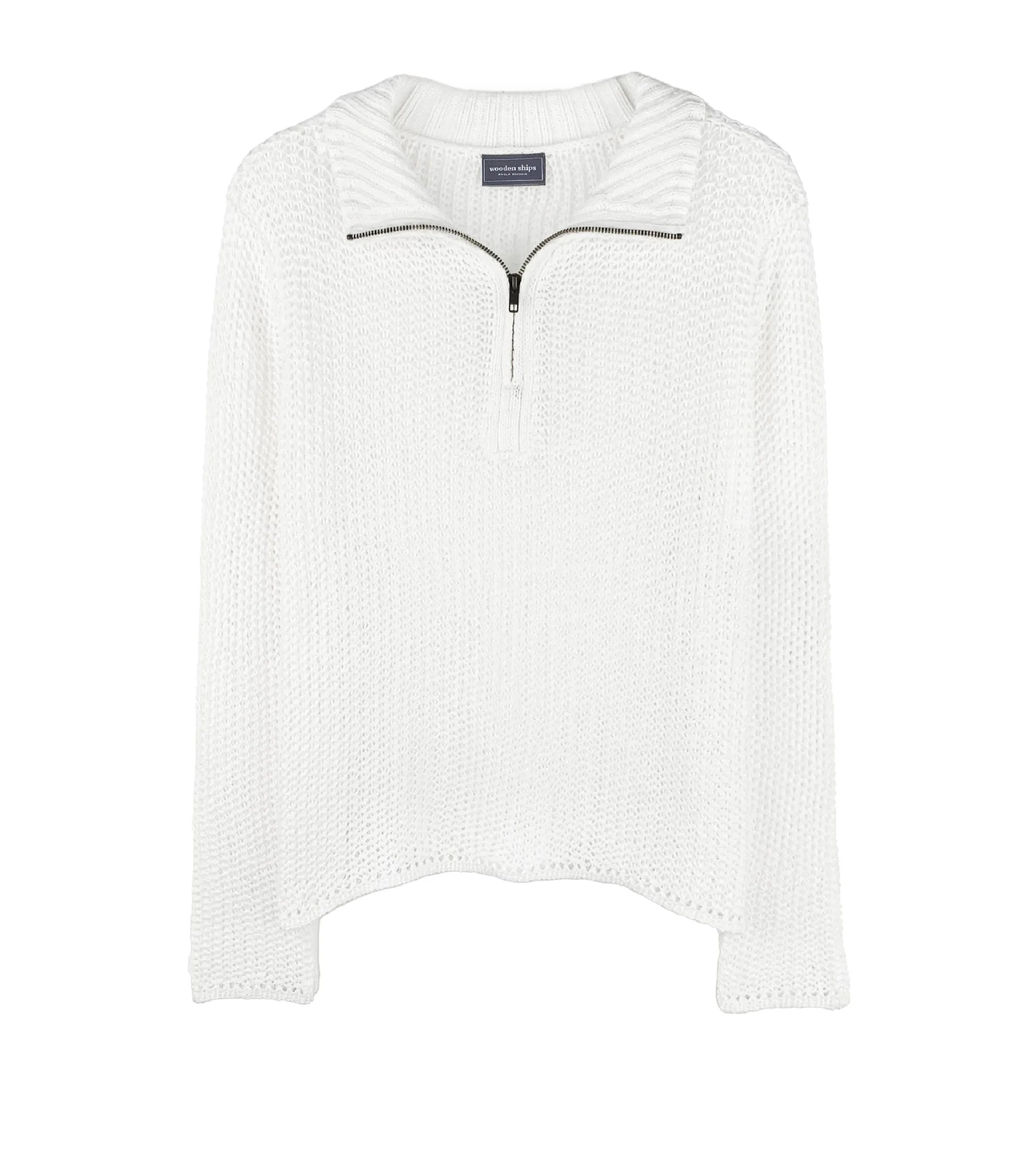 Wooden Ships | Open Knit Zip L/S Top | Vagabond | Apparel | Boutique