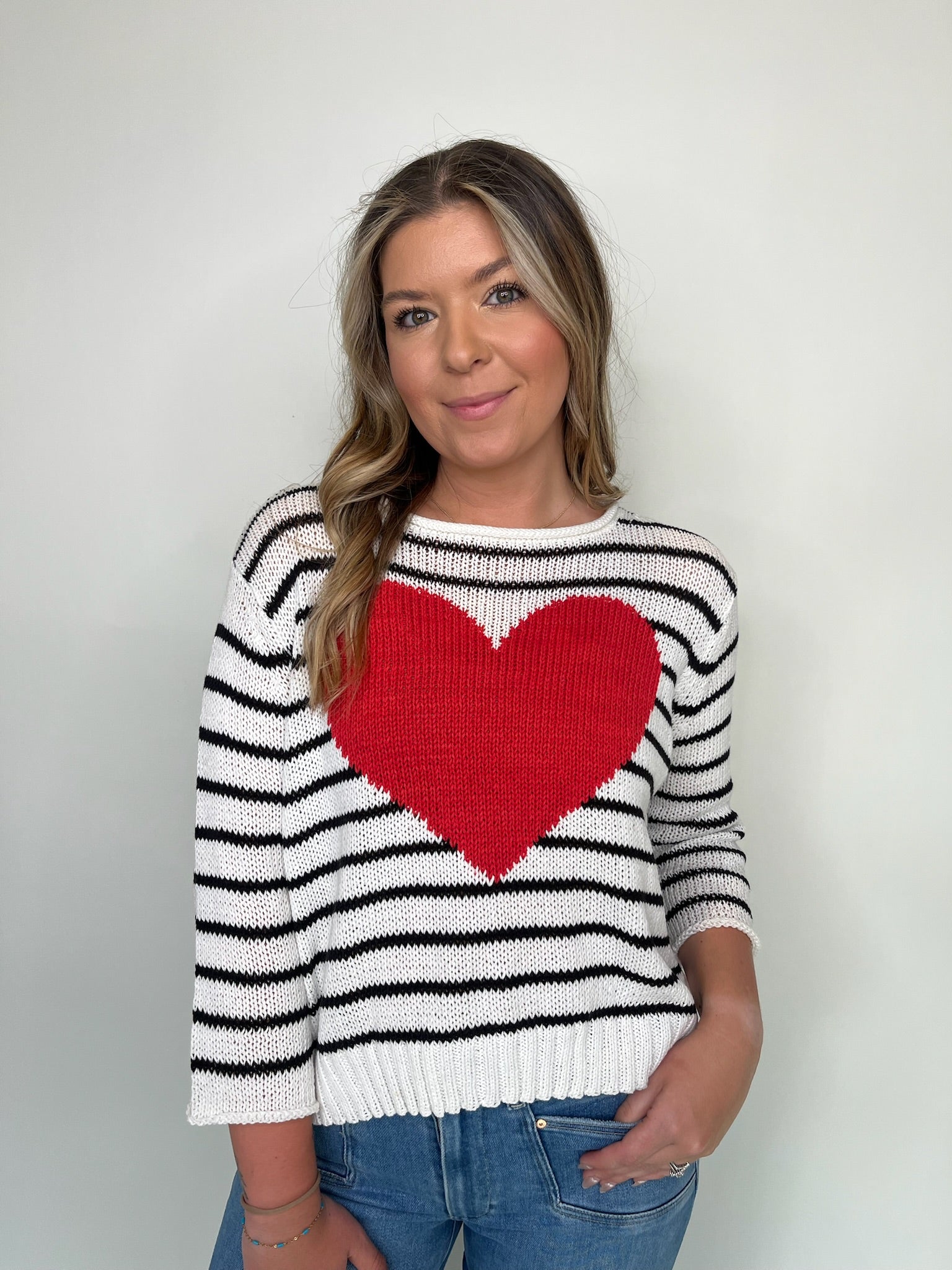 Wooden Ships Amelie Heart 3/4 Sleeve Crew | Vagabond Apparel Boutique