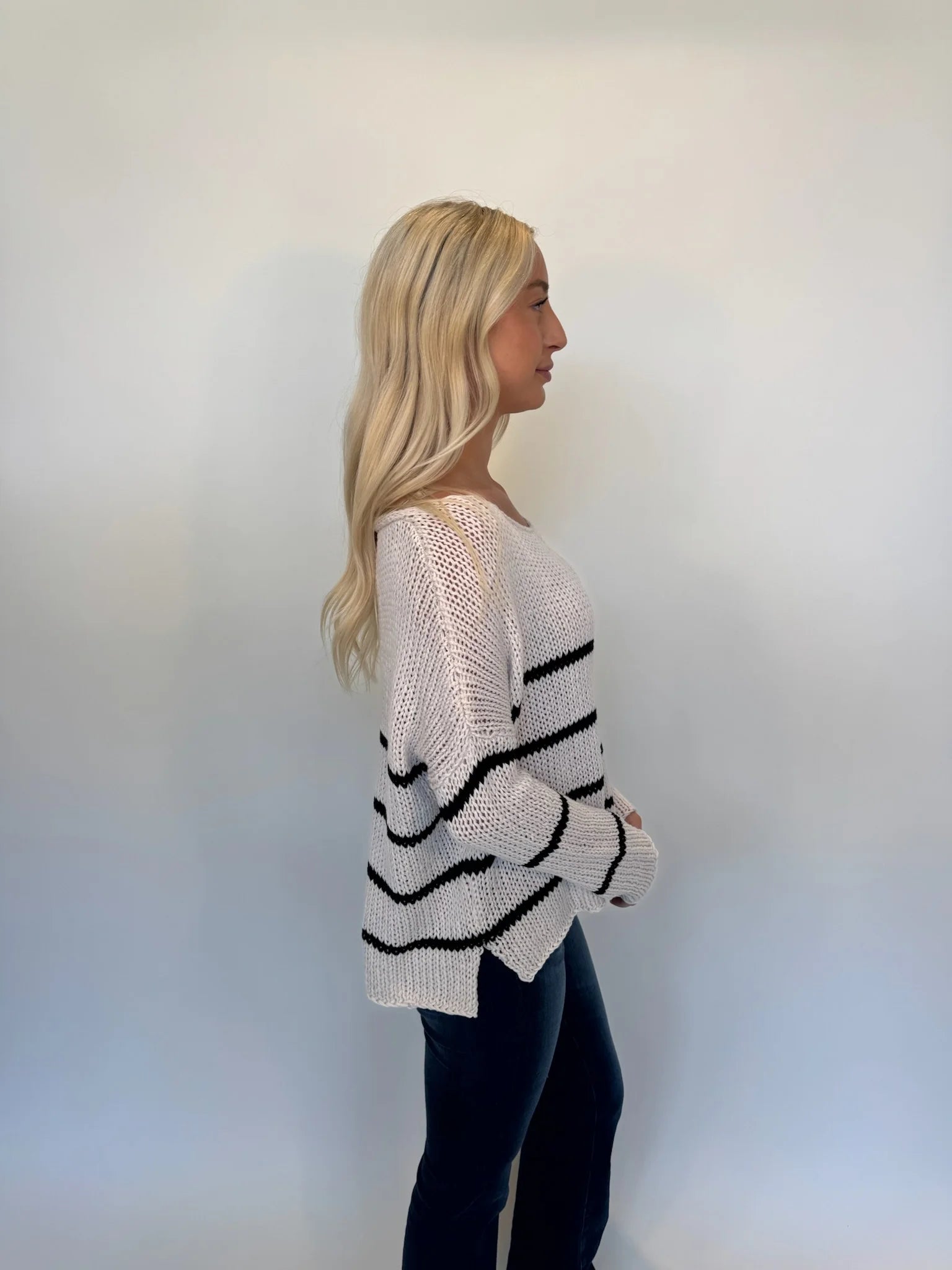Wooden Ships | Key West Striped Chunky Crew | Side | Vagabond | Apparel | Boutique
