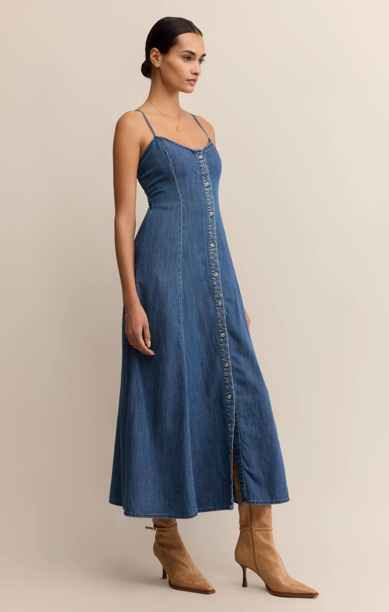 Z Supply | Angel Eyes | Denim Midi Dress | Vagabond | Apparel | Boutique