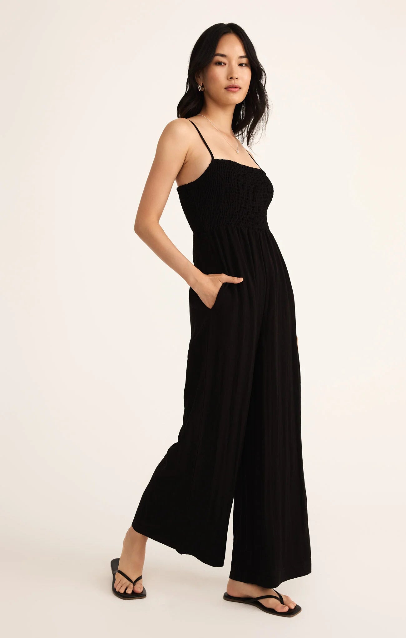 Z Supply | Beachside | Jumpsuit| Black| Side | Vagabond | Apparel | Boutique