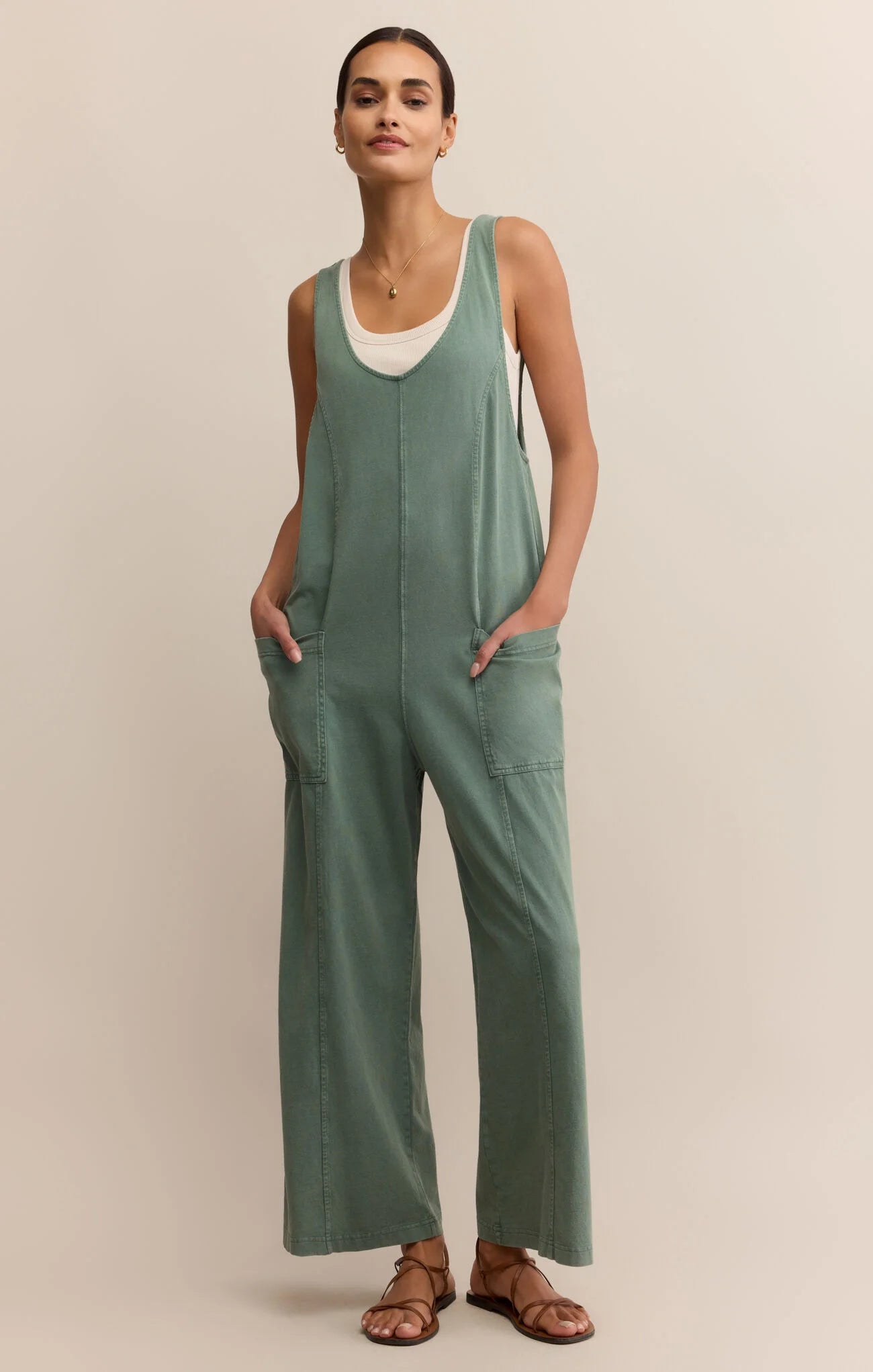Z Supply | Brasila Jumpsuit | Vagabond | Hunter Green | Apparel | Boutique