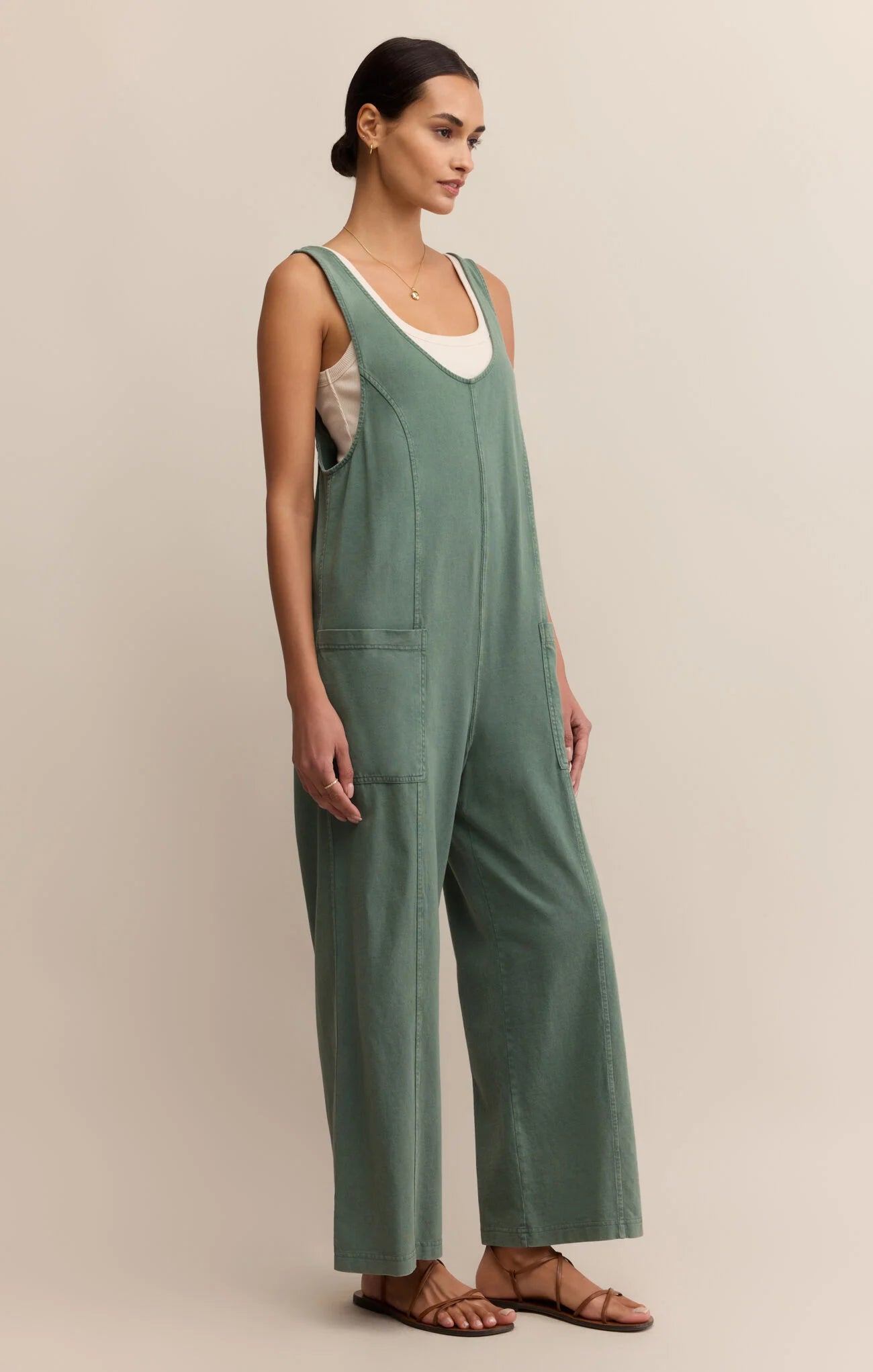 Z Supply | Brasila Jumpsuit | Vagabond | Hunter Green | Apparel | Boutique