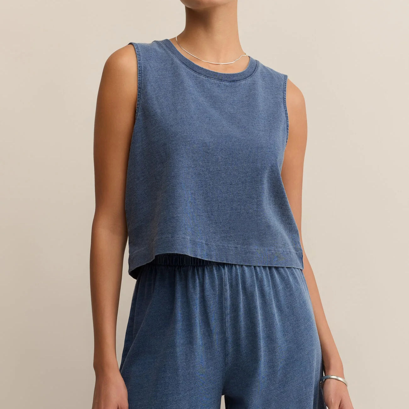 Z Supply | Sloane Jersey Denim Muscle | Vint Indigo | Vagabond | Apparel | Boutique