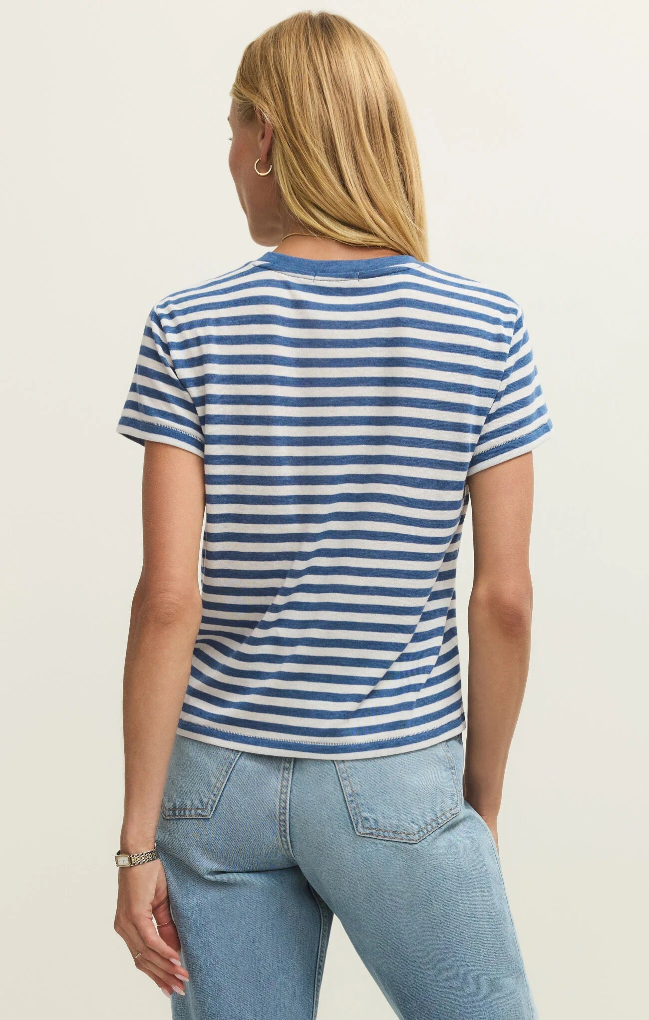 Z Supply | Tourist Striped Tee | Blue | Back | Vagabond | Apparel | Boutique