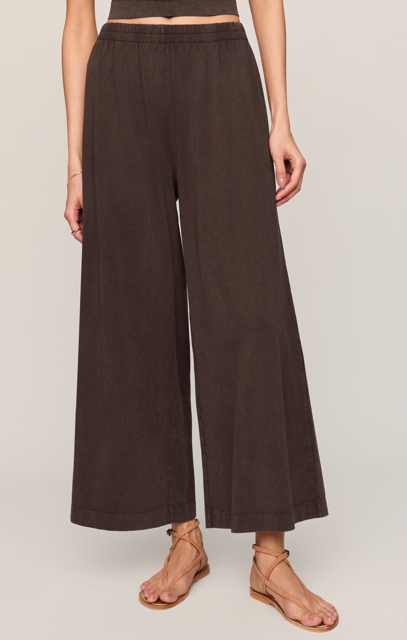 Z Supply | Scout Jersey Crop Flare Pant | Chocolate | Vagabond | Apparel | Boutique