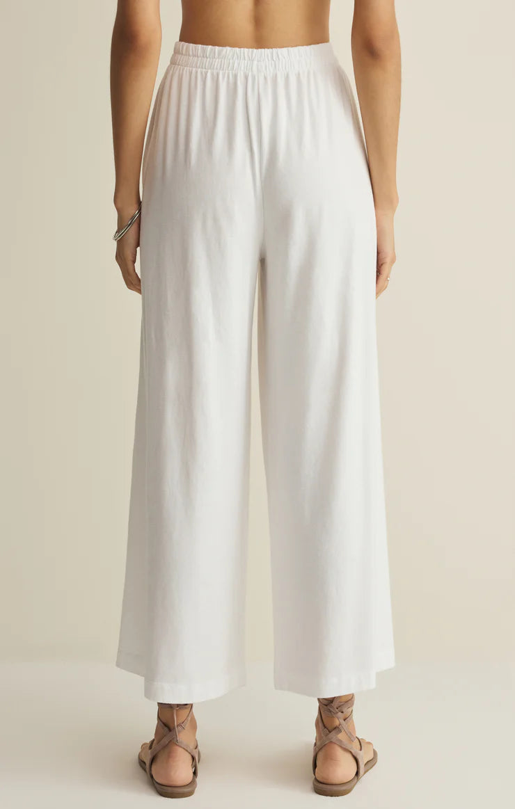 Z Supply | Scout Jersey Crop Flare Pant | White | Back | Vagabond | Apparel | Boutique