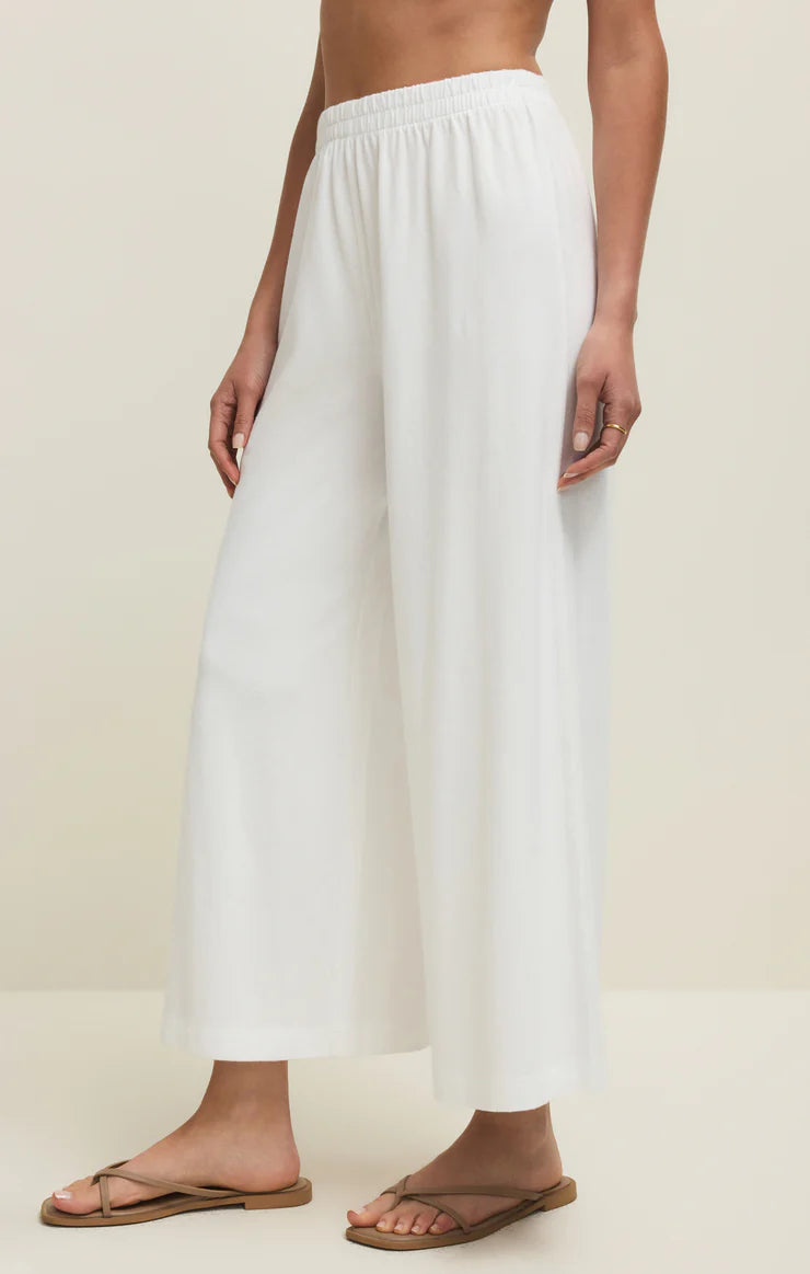 Z Supply | Scout Jersey Crop Flare Pant | White | Side | Vagabond | Apparel | Boutique