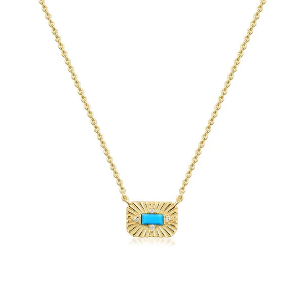 Eklexic Small Starburst Turquoise Stone Necklace | Vagabond Apparel Boutique