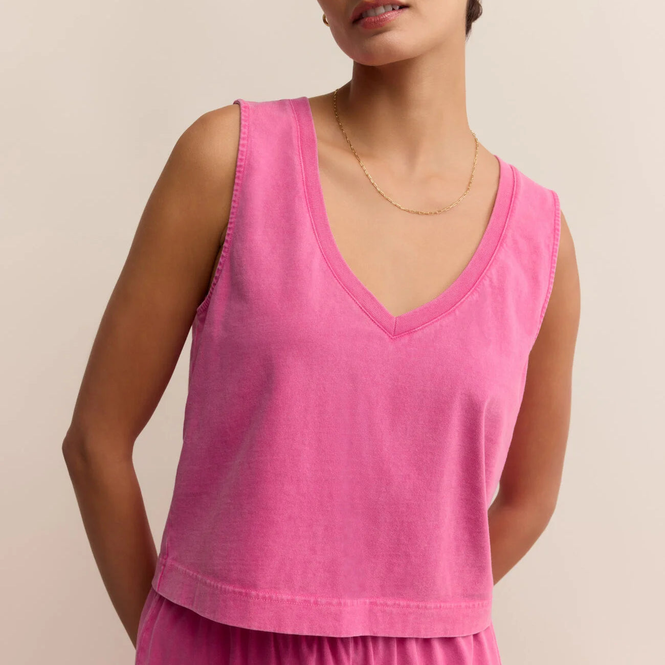 Z Supply | Sloane V-Neck Top | Island Pink | Vagabond | Apparel | Boutique