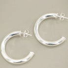 Silver Girl Medium Tube Hoop