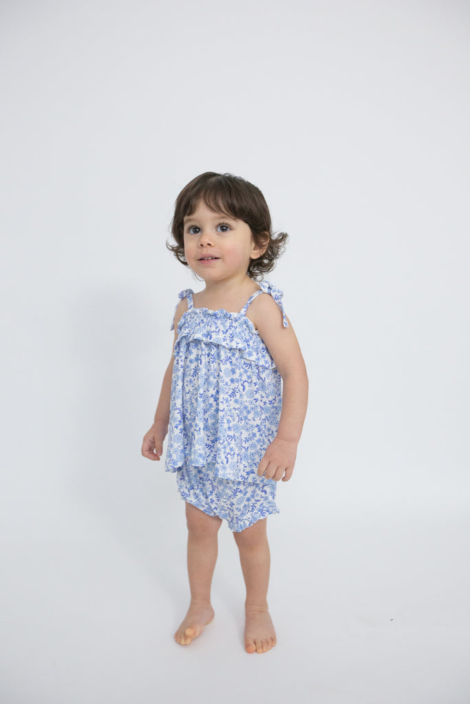 Angel Dear Calico Tie Strap Smocked Sundress and Diaper Cover