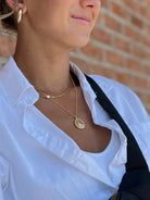 Silver Girl Pave Wave Sun Necklace