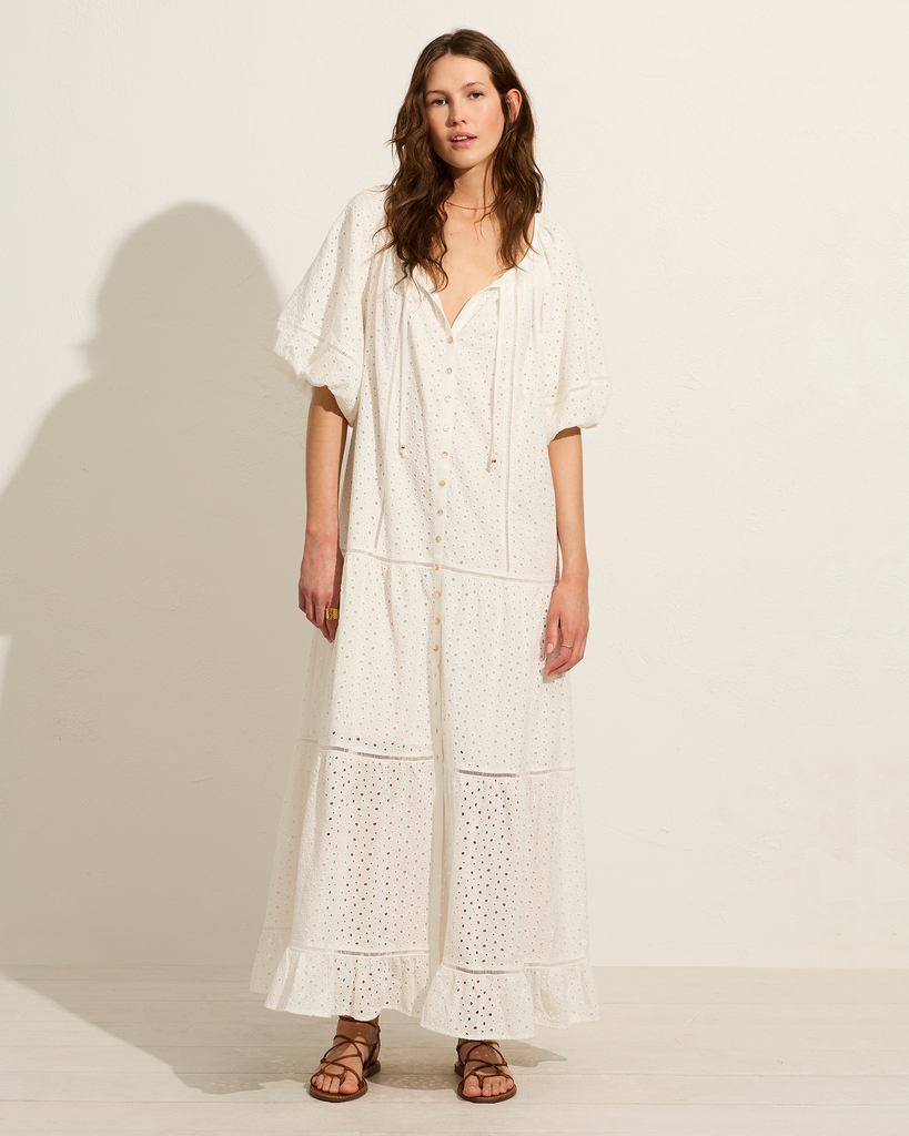 Auguste Alannah Embroidered Maxi Ivory