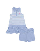Angel Dear | Striped Golf Polo Tennis Dress W/Cartwheel Shorts | Set | Vagabond | Apparel | Boutique
