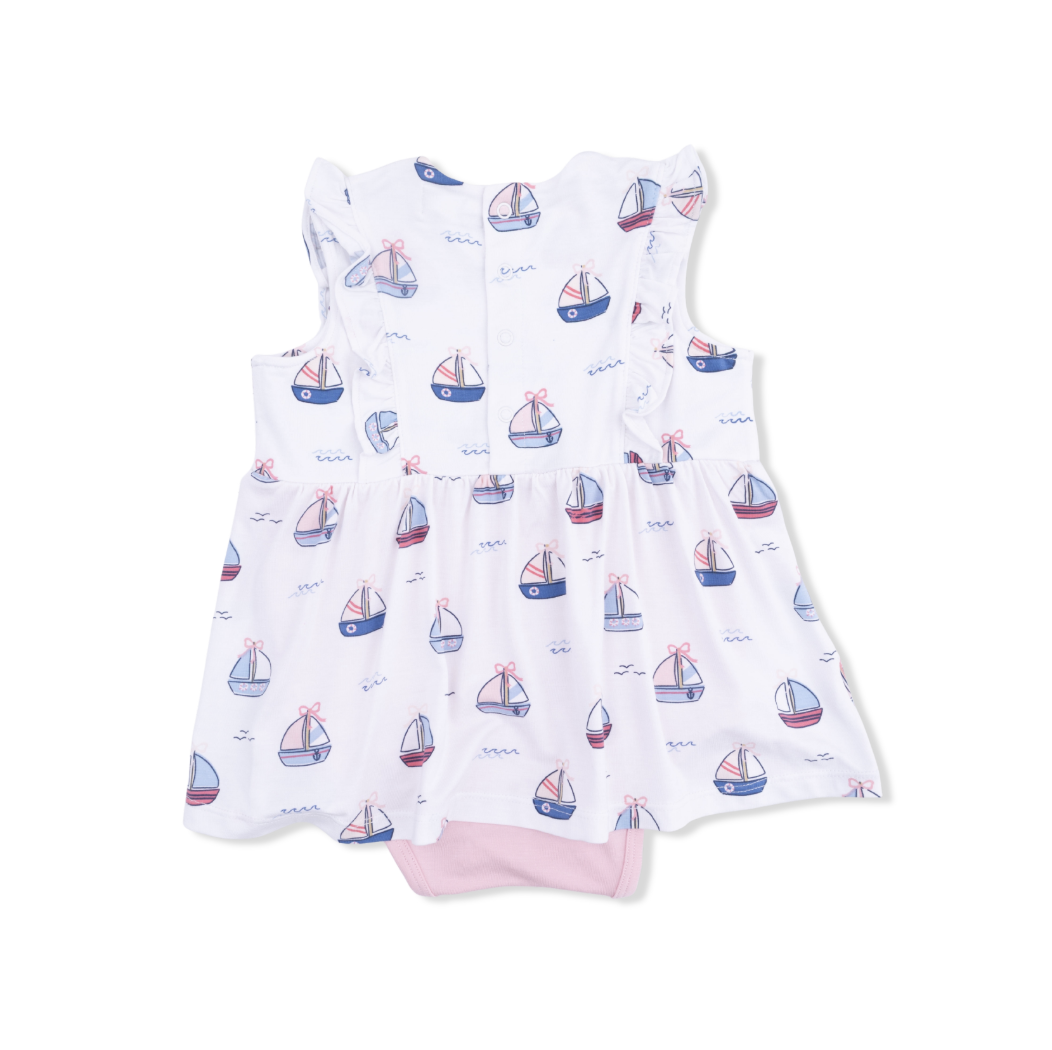 Angel Dear | Bubbly Sailboats Ruffle Bodysuit | Vagabond | Apparel | Boutique