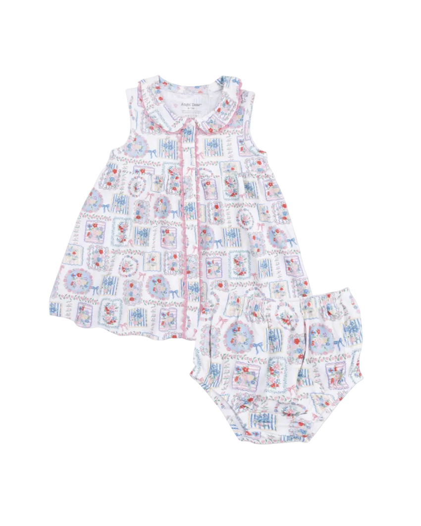 Angel Dear | Juleps Floral Patchwork Jill Dress W/Bloomers | Front | Vagabond | Apparel | Boutique