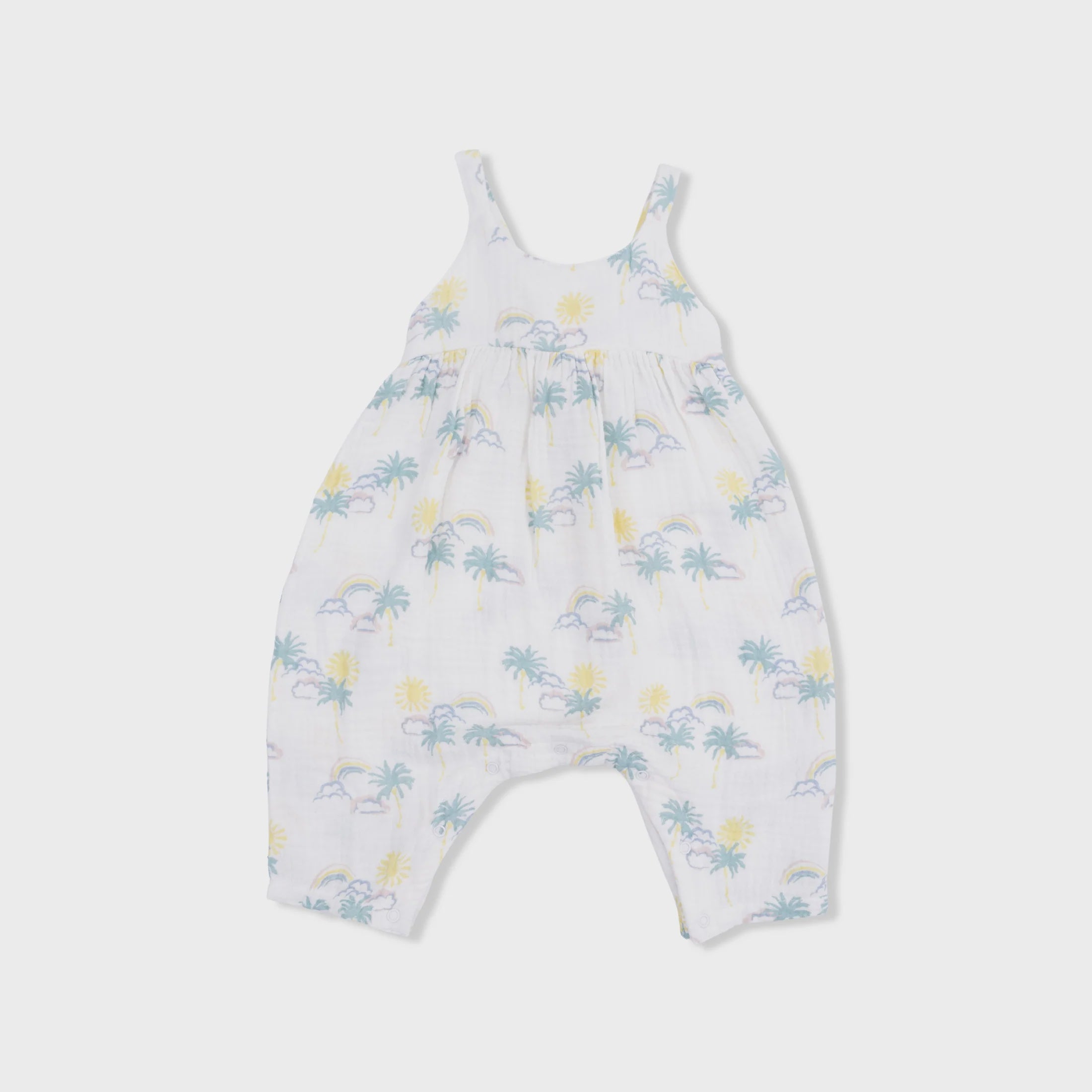 Angel Dear | Palm Trees and Rainbows Tie Back Romper | Stock | Vagabond | Apparel | Boutique