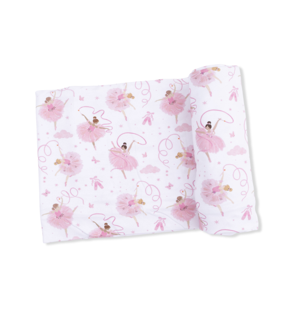 Angel Dear Ribbon Ballerinas Swaddle Blanket