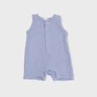 Angel Dear | Solid Muslin Blue Blizzard Sleeveless Shortie Romper | Vagabond | Apparel | Boutique