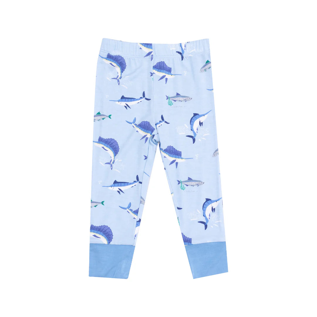 Angel Dear | Deep Sea Fishing | Short Sleeve Lounge Set | Blue | Vagabond | Apparel | Boutique