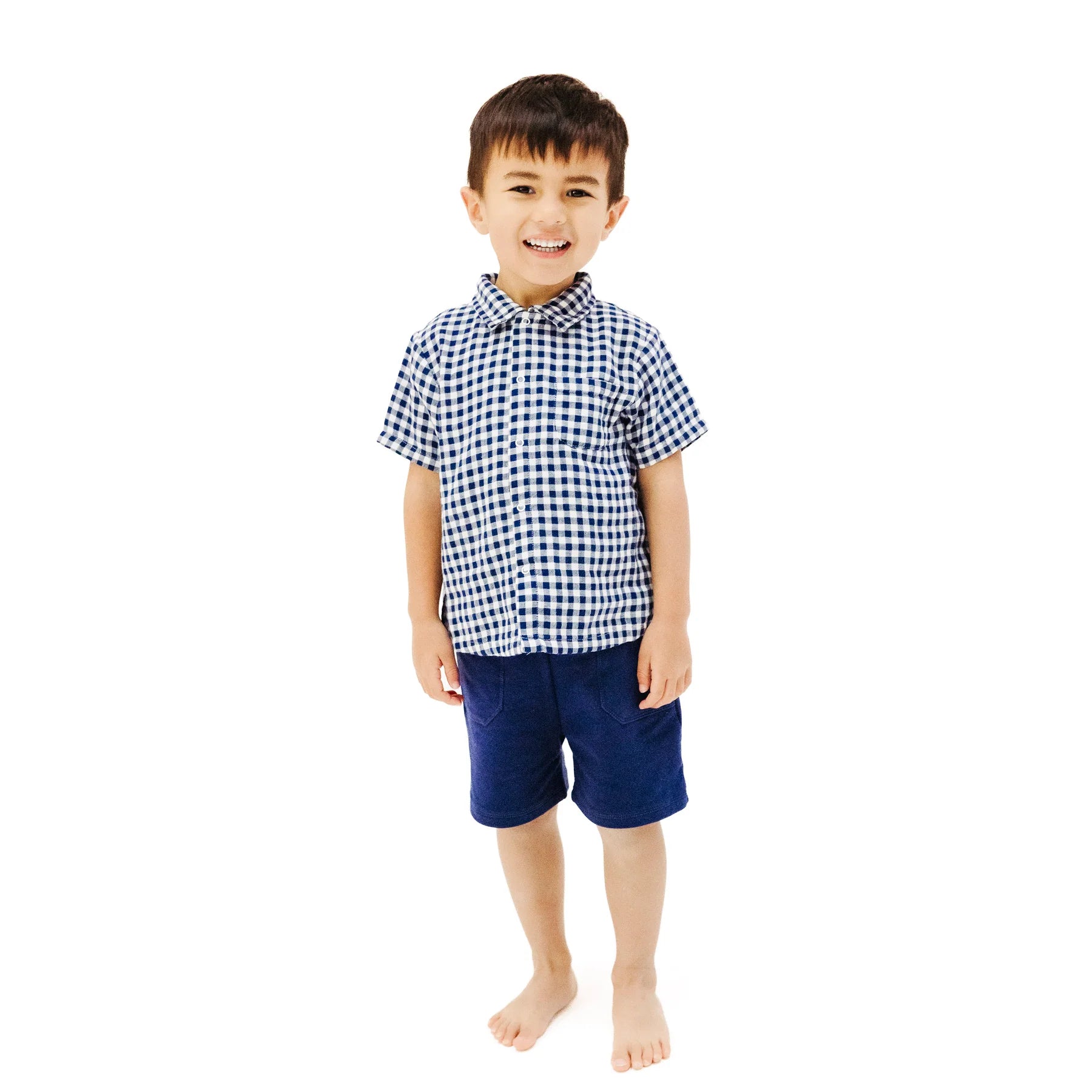 Angel Dear | Gingham Button Down Polo Set | Vagabond | Apparel | Boutique