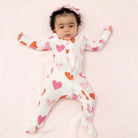 Angel Dear | Happy Hearts 2 Way Ruffle Zipper Footie | Vagabond | Apparel | Boutique