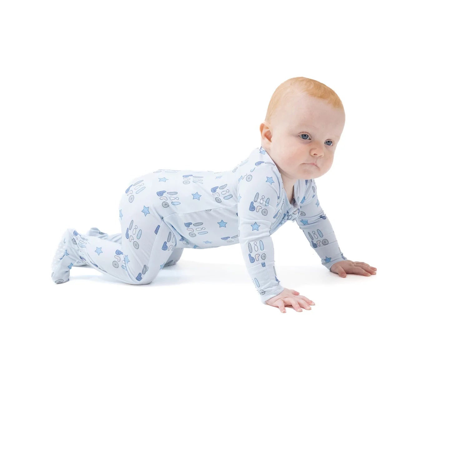 Angel Dear | Lil Bro 2 Way Zipper Footie | Model | Vagabond | Apparel | Boutique