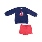 Angel Dear | Sailboat | Terry Sweatshirt and Paperbag Short Set | Vagabond | Apparel | Boutique