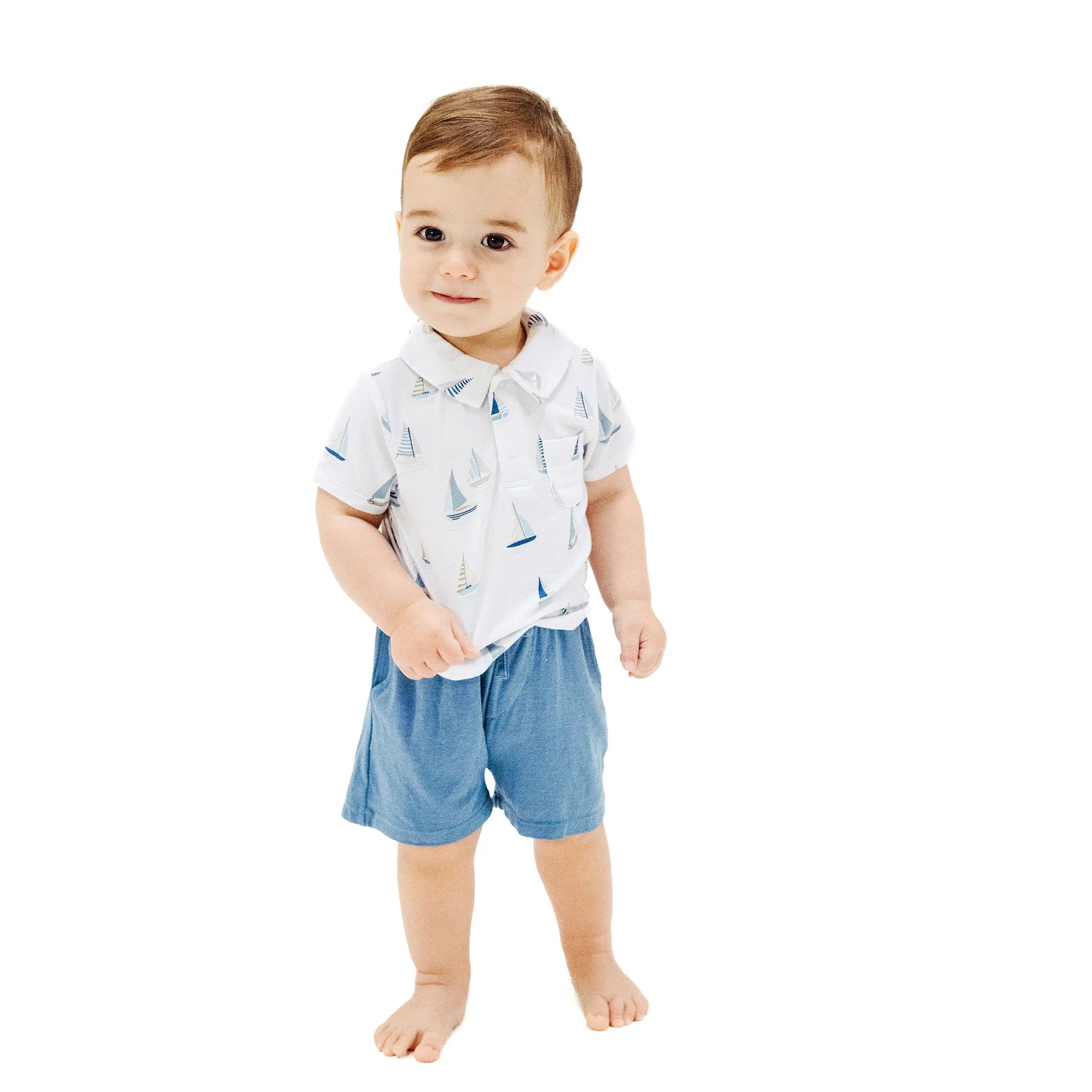 Angel Dear | Sailboat Polo and Short Set | Vagabond | Apparel | Boutique
