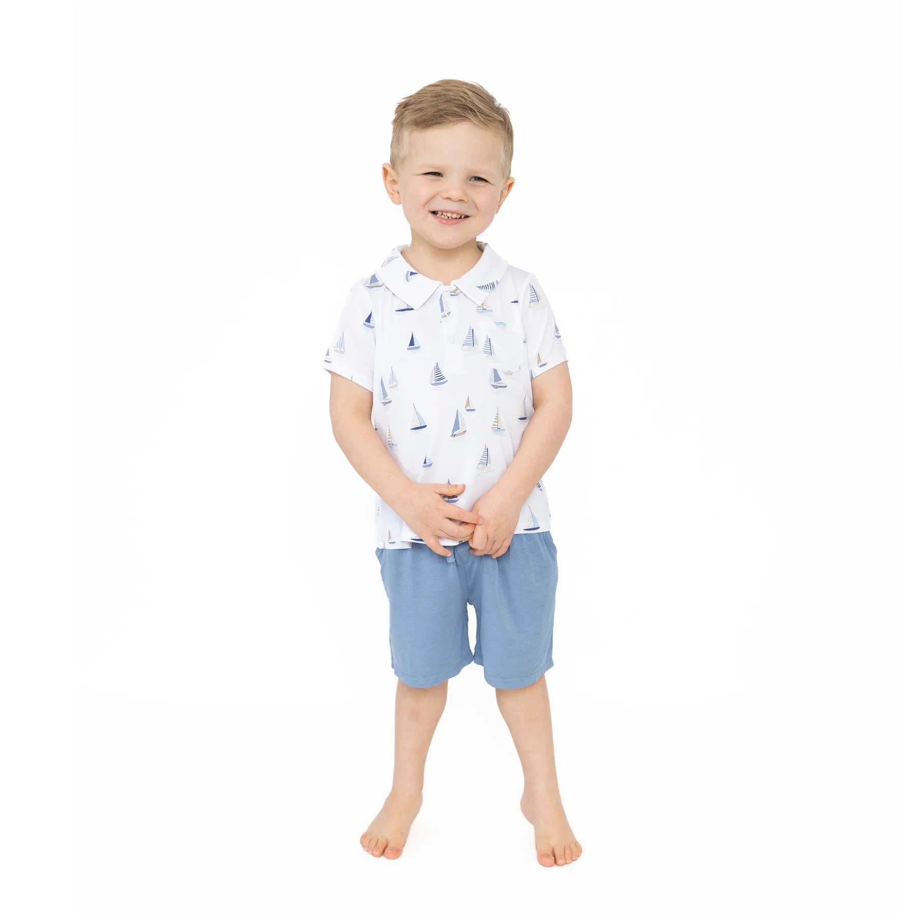 Angel Dear | Sailboat Polo and Short Set | Vagabond | Apparel | Boutique