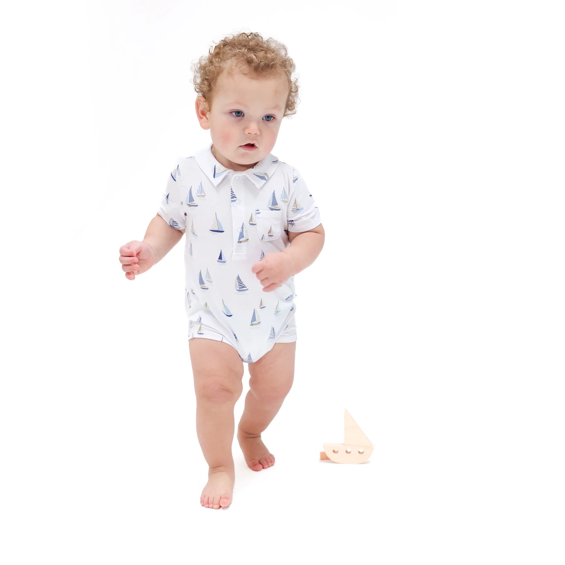 Angel Dear | Sailboat Polo Shortie | Vagabond | Apparel | Boutique