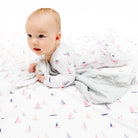 Angel Dear | Sailboat Ruffle Back 2 Way Zipper Footie | Model | Vagabond | Apparel | Boutique