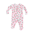 Angel Dear | Watermelon Heart Ruffle Back | 2 Way Zip Footie | Vagabond | Apparel | Boutique