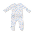 Angel Dear | Baby Blue Floral 2 Way Ruffle Zipper Footie | Back | Vagabond | Apparel | Boutique